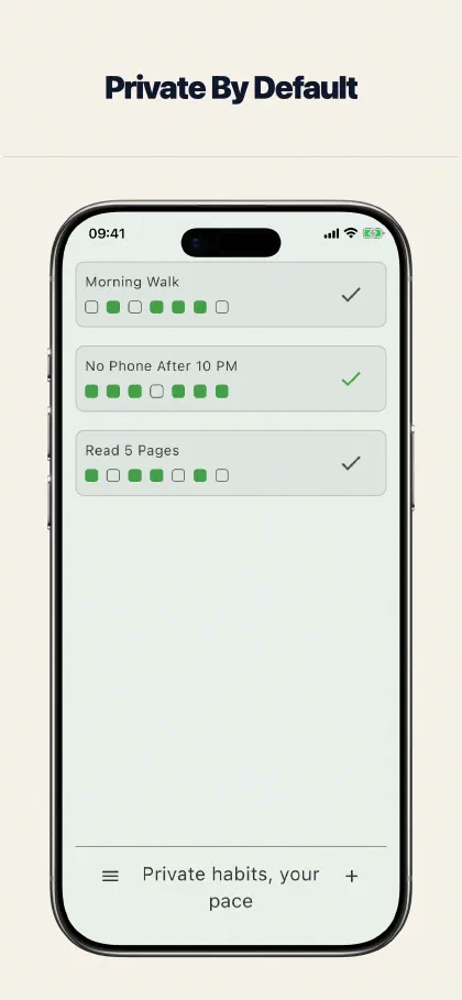 HabitPress private habit list that does not require an account