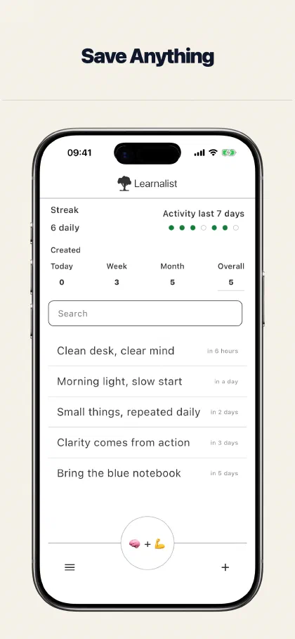 Learnalist note editor showing text, a source link, and an annotated image