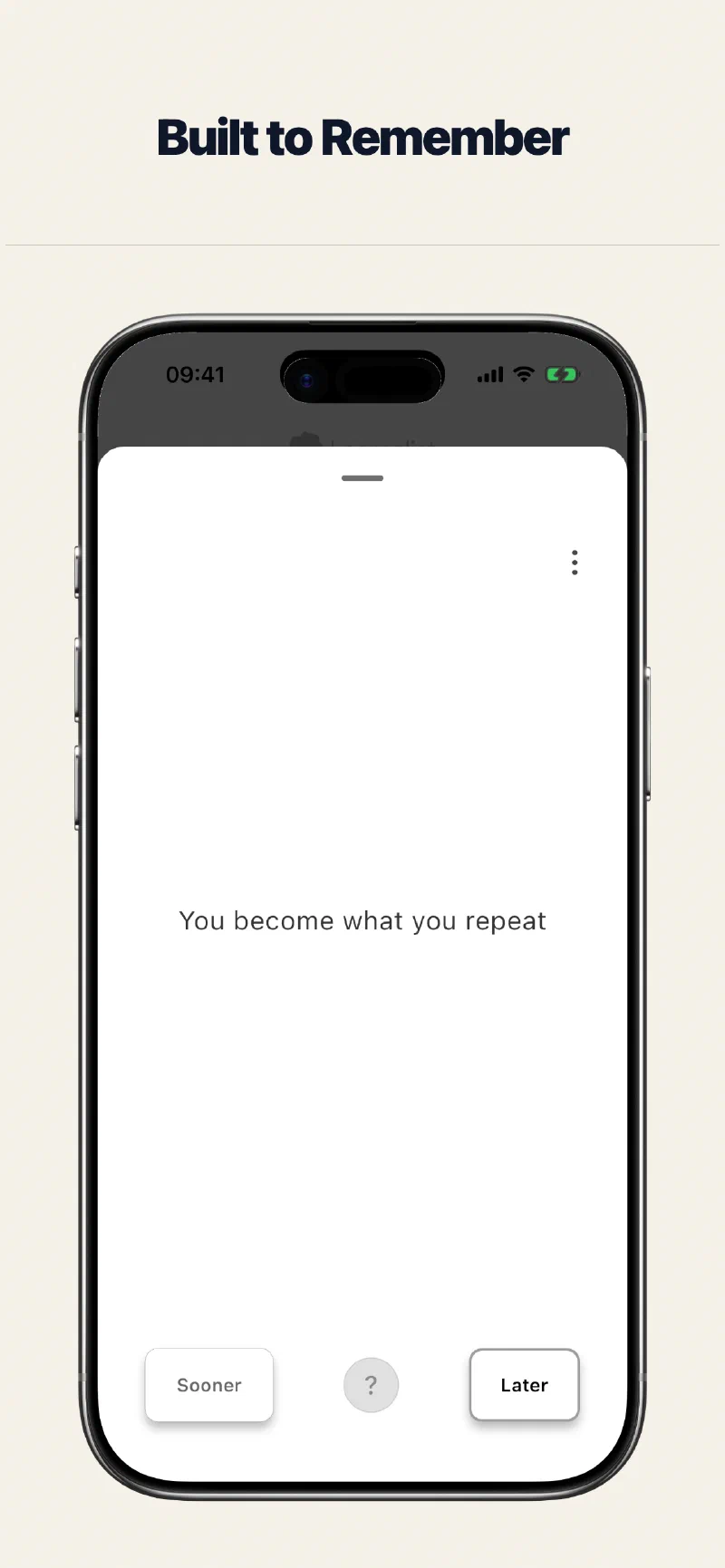 Learnalist’s spaced repetition review screen, shown in its app preview.
